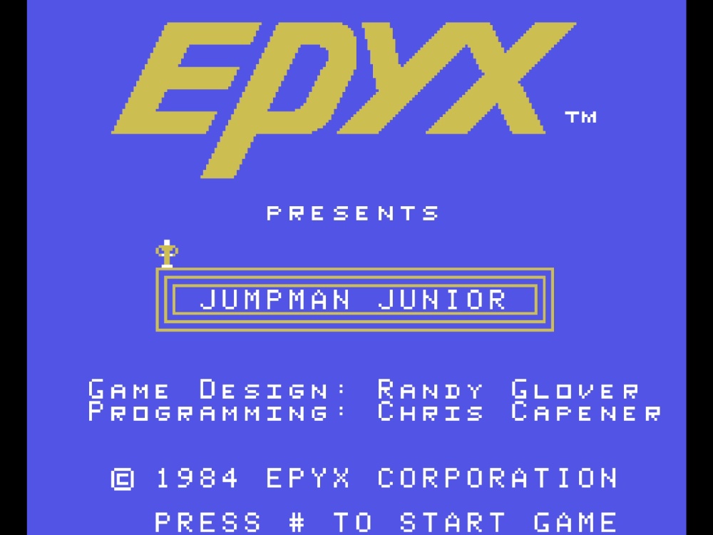 Title Screen of Jumpman Junior for Colecovision
